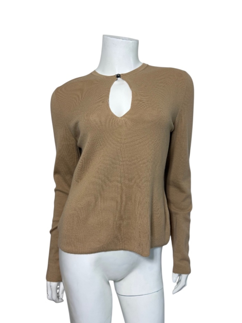 Vintage Tom Ford for Gucci Zamasport Cashmere Keyhole Knit Top in Camel Size S